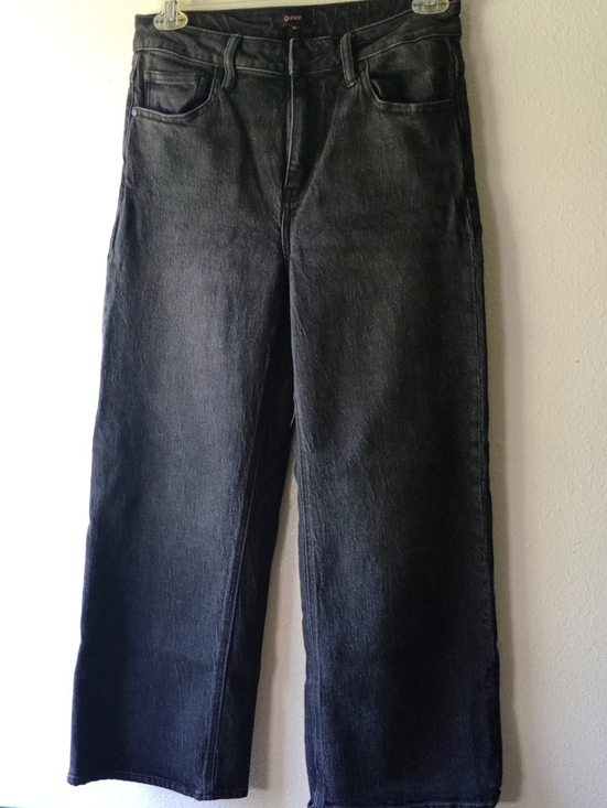 Quince Denim - Quince Black Washed Out Denim Wide Leg Jeans Size 30